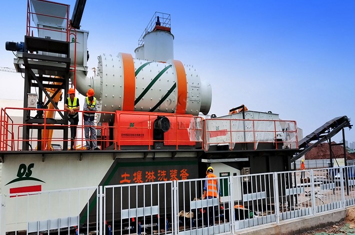 skid-mounted soil leach module installation site