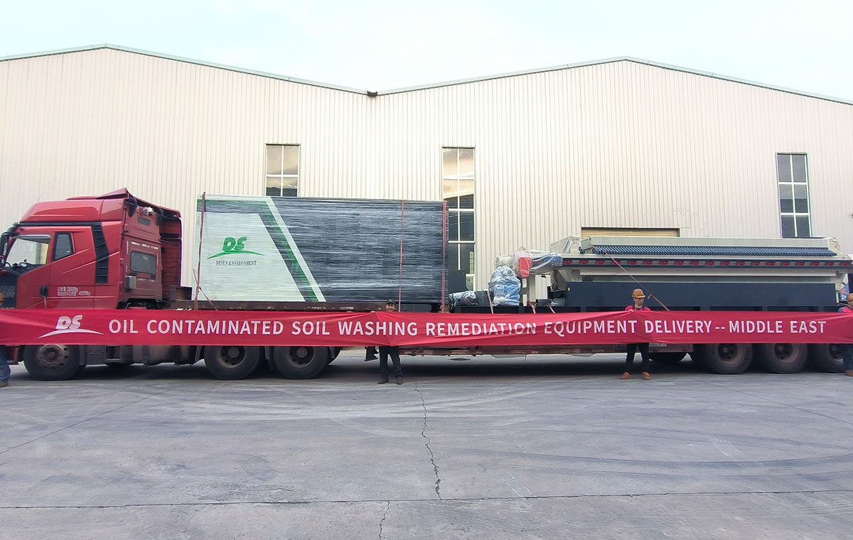 oil contaminated soil washing remediation equipment delivery - middle east