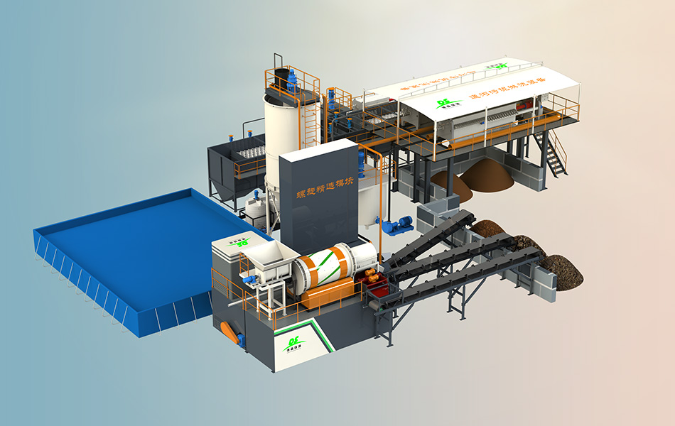 Ditch and dredged sludge washing and disposal plant